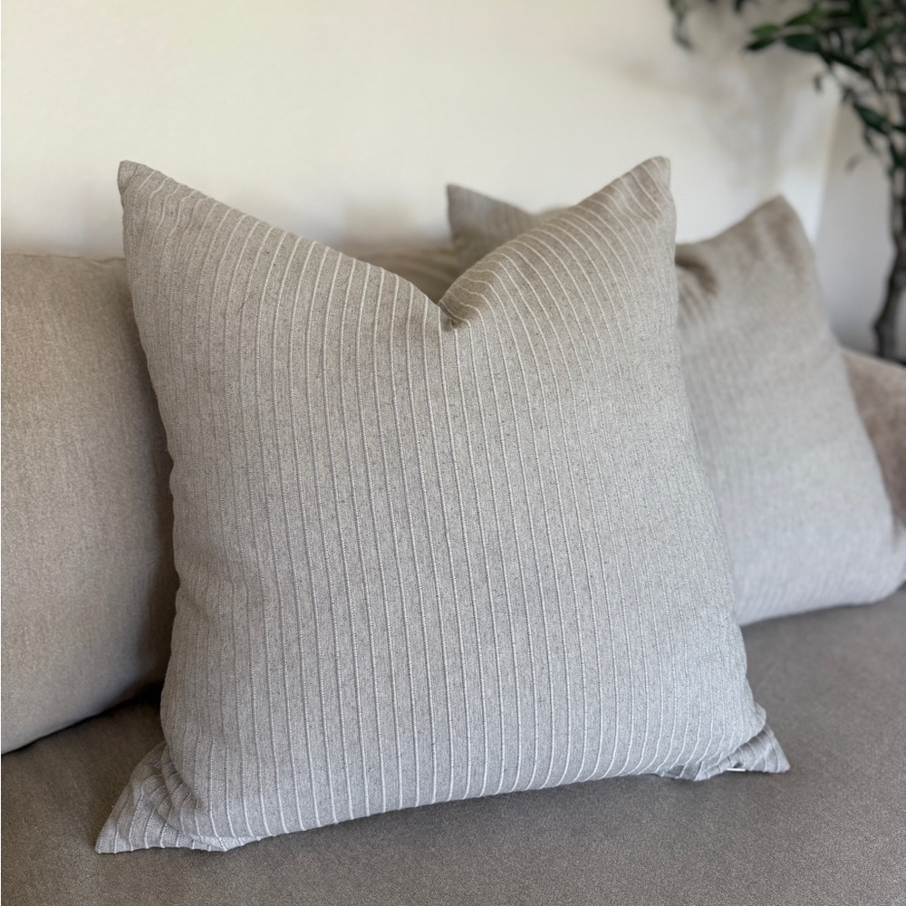 Modern Minimal 22” Gray Pillow Covers (Set of 3)